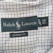 Chemise Ralph Lauren XL LT Bleue Carreaux Classic Fit Shirt Button Down Coton