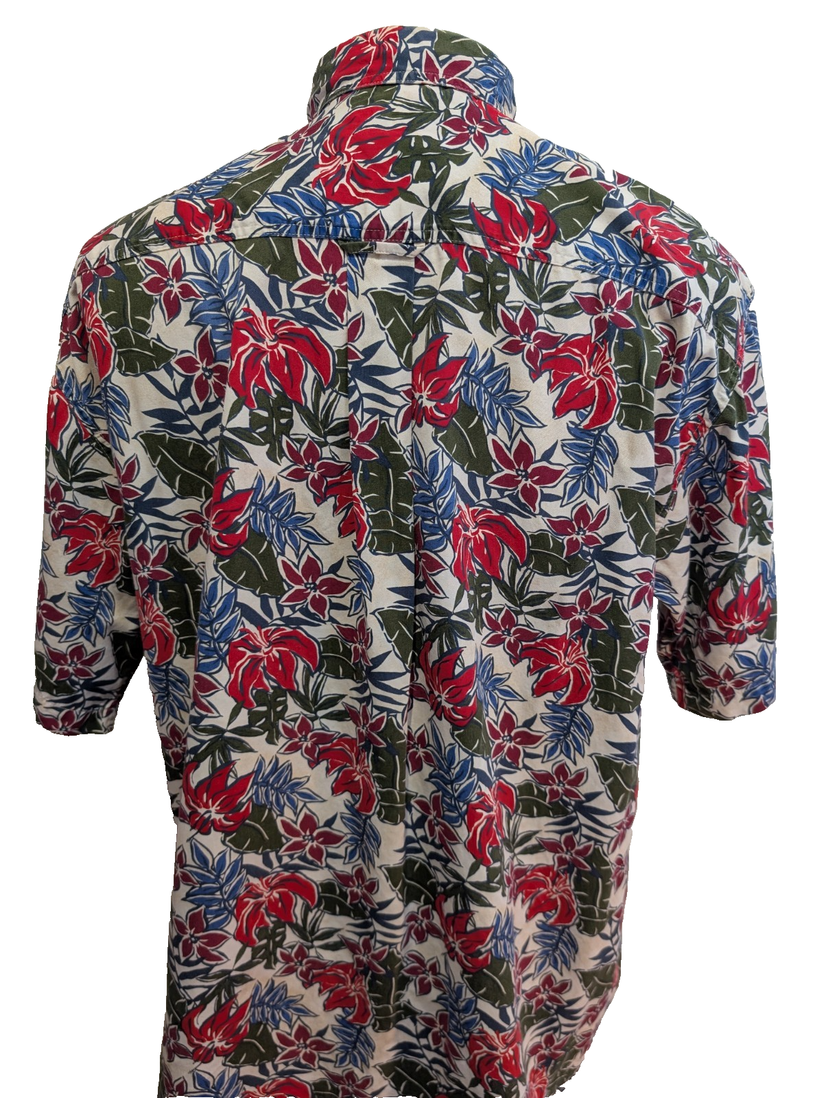 Chemise Hawaïenne TRADER BAY 100% Coton Fleurs Rouges & Vertes - Taille L