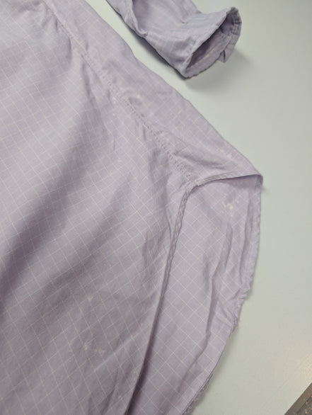 Chemise Polo Ralph Lauren Shirt L XL Andrew Lila Micro-Carreaux Col Mao Officier