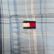 Chemise Tommy Hilfiger Manche Courte Bleu Ciel Carreaux Taille XXL Une Poche