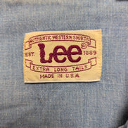 Chemise LEE Western Made in USA M L Bleu Jean Boutons Pression Coton