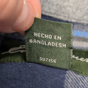 Chemise Flanelle Eddie Bauer L Bleu Gris Carreaux Bûcheron |287S