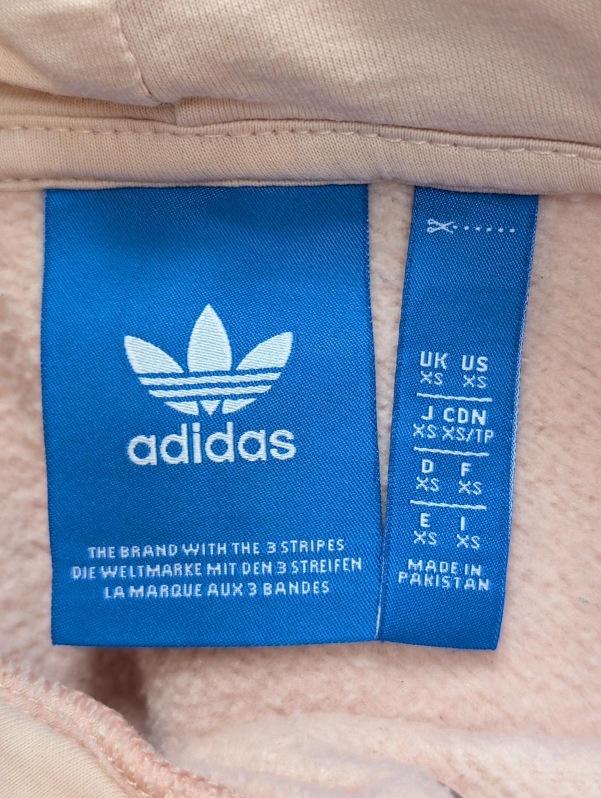 Sweat à Capuche Adidas Saumon - Grand Logo Blanc - Taille XS