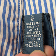 Chemise Ralph Lauren bleue à rayures longue logo jaune taille L Long #2497