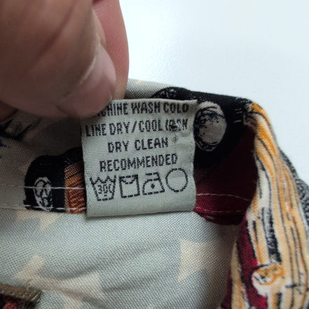 Chemise hawaïenne Pineapple Connection L bleue palmiers 100% rayonne