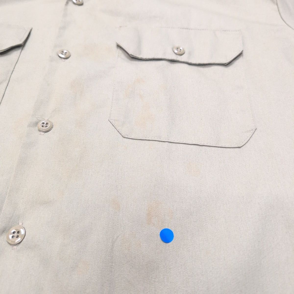 Chemise Dickies L Beige Workwear Made in Honduras Poche Stylo Manches Courtes