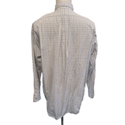 Chemise Ralph Lauren L Blake Blanche Carreaux Bleu Noir 100% Coton