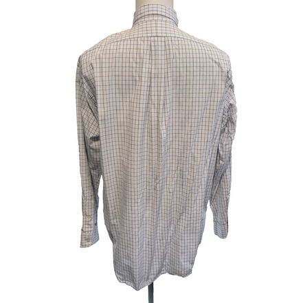 Chemise Ralph Lauren L Blake Blanche Carreaux Bleu Noir 100% Coton