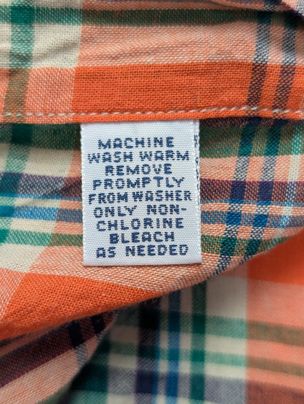 Chemise Ralph Lauren à carreaux orange et verte taille M #2657