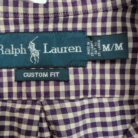 Chemise Ralph Lauren Custom Fit M Violet Carreaux Logo Vert