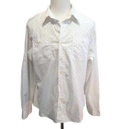 Chemise Wrangler Western Stretch Blanche à Motifs - Taille XL (Coupe Longue)