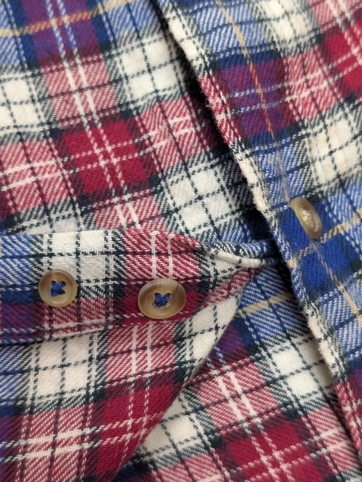 CHAPS Flanelle Fushsia Bleu L Logo Brodé EE VINTAGE 100% Coton | 313S