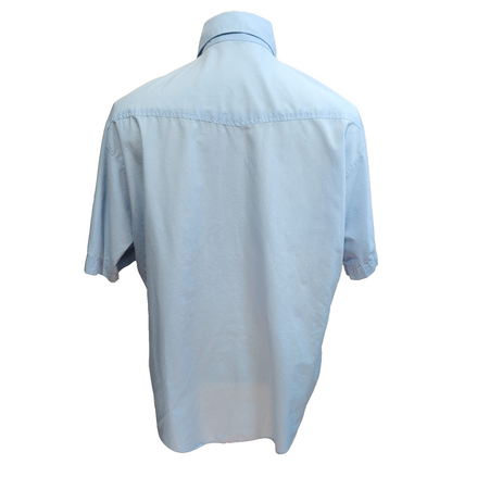 Chemise Kmart L Western Bleu Clair Col Pointe Manches Courtes Permanent Press