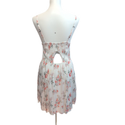 Robe d'été Fleurie Blanche Rose Viscose Bretelles Réglables Taille L