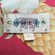 Chemise Hawaïenne Campia Moda L Ananas Cocktails Rouge 100% Coton Corée
