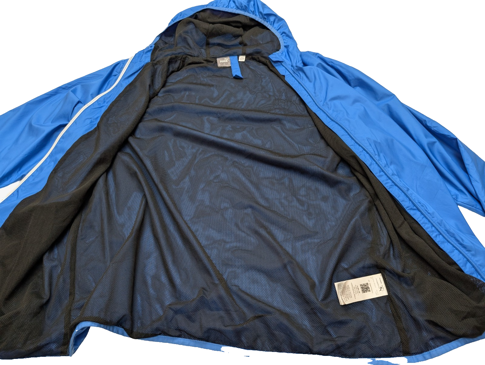 Coupe-Vent Puma XXL Bleu Électrique Vif Veste Sport à Capuche Filet