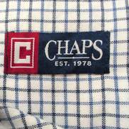 Chemise Chaps bleu blanc petits carreaux 100% coton logo brodé L