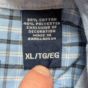 Chemise CHAPS manches courtes bleu à carreaux taille XL #233msch