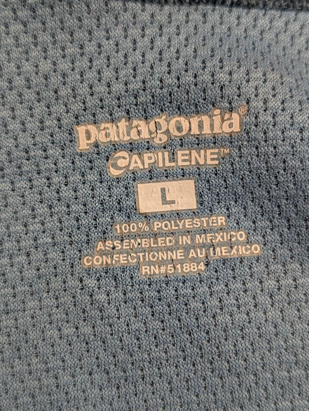 Polo Patagonia Capilene Bleu Col Zippé - Taille L Ajusté