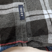 👕 Chemise IZOD XL Flanelle Carreaux Noir Gris Bleu Coton |301S