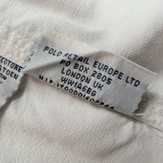 Chemise Polo Ralph Lauren L Col Officier Blanc Poches Rabat Sans Logo Modifiée