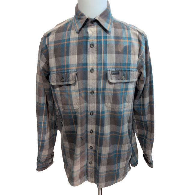 Chemise Carhartt L Coton Épais Workwear Logo Cuir Poche Stylo manches longues