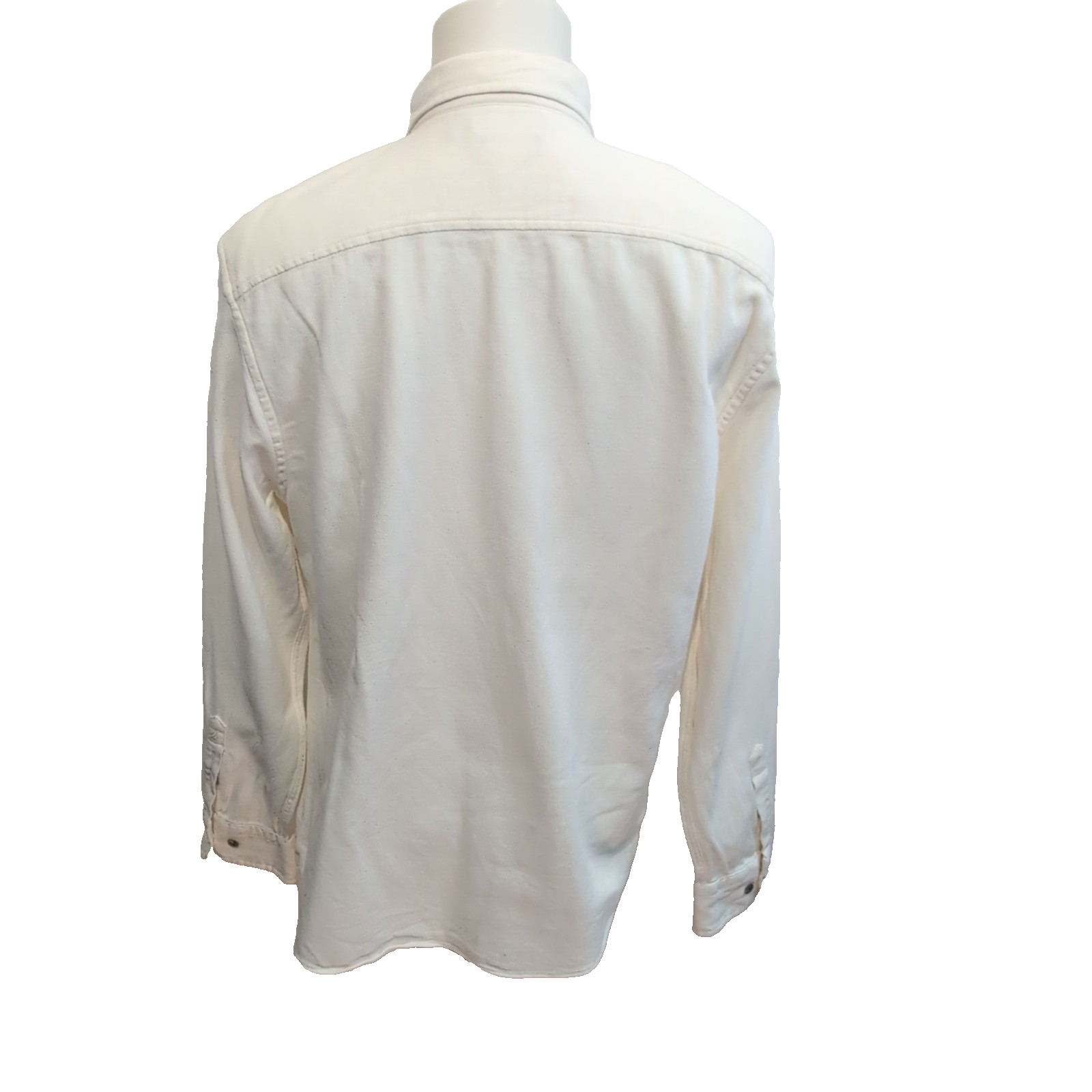 Chemise Nautica XL Slim Fit Blanc Cassé Coton Made Mauritius manches longues