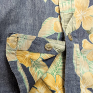 Chemise Hawaïenne Cooke Street Coton Bleu Feuillage M Honolulu