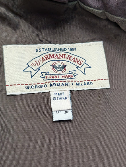 Doublure Manteau Armani Jeans 52 L/XL Bordeaux Noir Veste Liner Trench Chic 🧥
