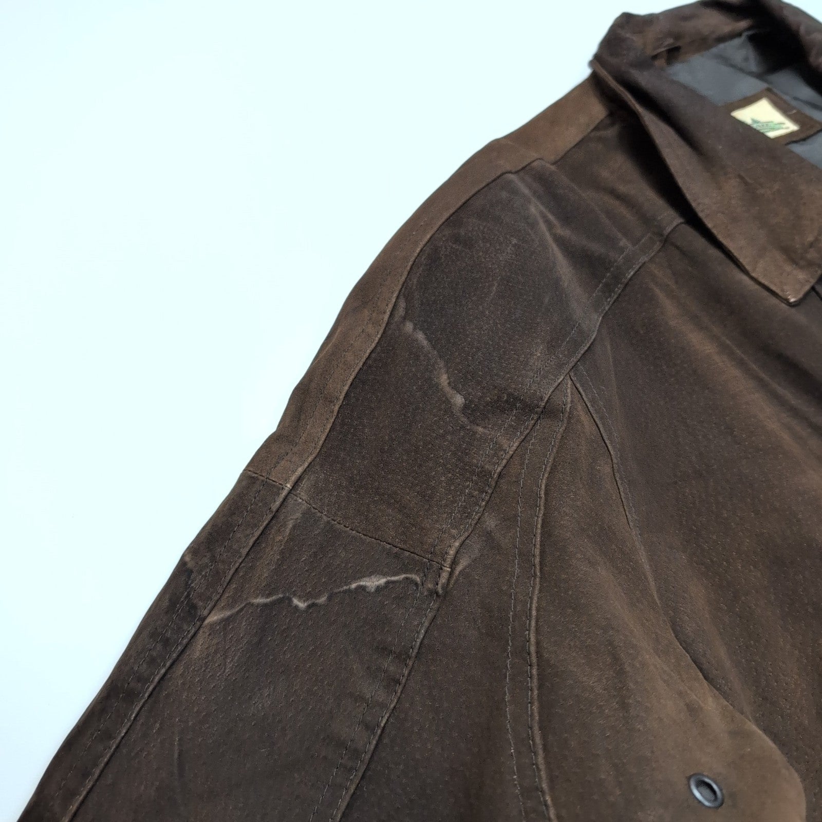 Blouson cuir nubuck marron Timber Trail taille L #32c