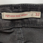 Jean Levi's 721 High Rise Skinny Stretch Noir Profond W32 L30 T42 Vintage Chic