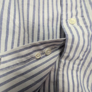 Chemise L.L. Bean blanche à rayures lila taille M #149e