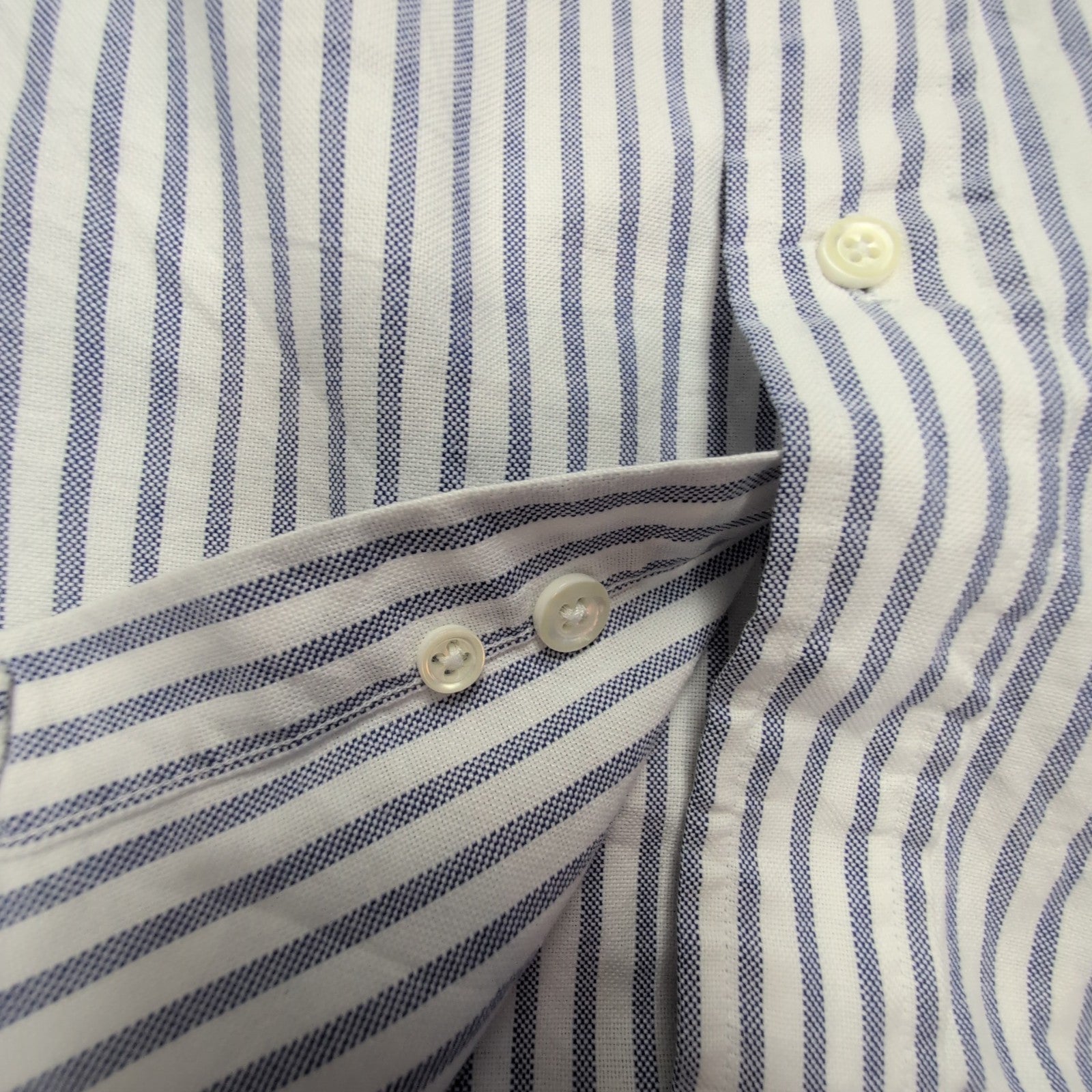 Chemise L.L. Bean blanche à rayures lila taille M #149e