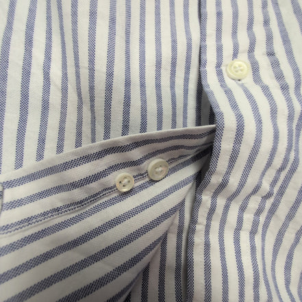 Chemise L.L. Bean blanche à rayures lila taille M #149e