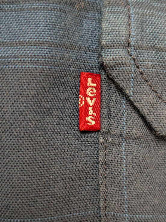Chemise Levi's à Carreaux Bleu et Bleu Marine Manches Longues Taille M