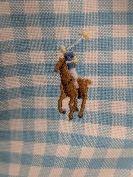 Chemise Ralph Lauren à Petits Carreaux Bleu et Blanc Taille M Classic Fit