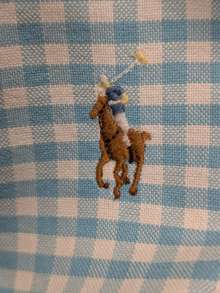 Chemise Ralph Lauren à Petits Carreaux Bleu et Blanc Taille M Classic Fit