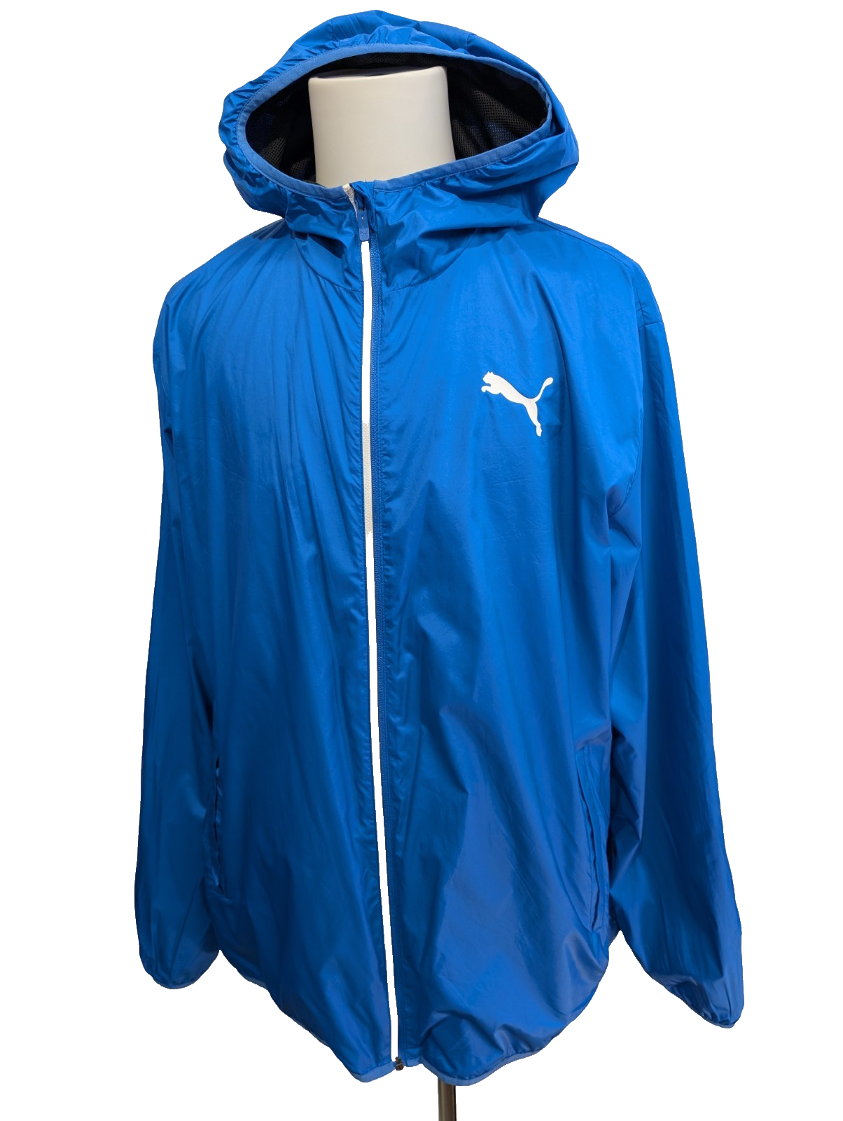 Coupe-Vent Puma XXL Bleu Électrique Vif Veste Sport à Capuche Filet