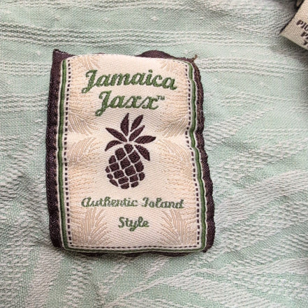 Chemise Hawaïenne Jamaica Jaxx XXL 100% Soie Vert Feuillage Boutons Bois