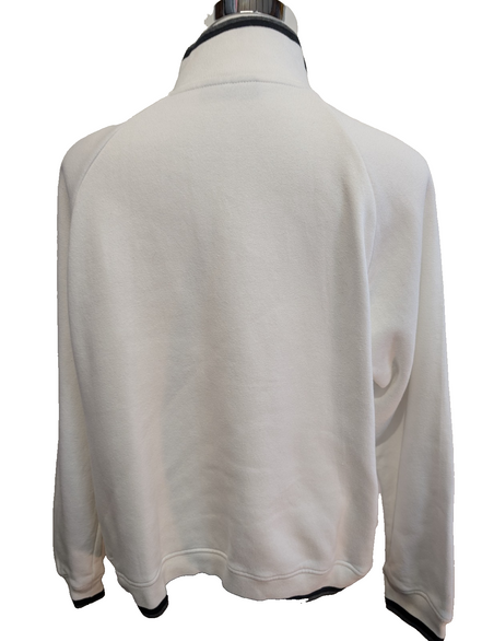 🤍 Sweat Fila Col Zippé Logo Brodé T. L - Blanc Vintage Sportswear