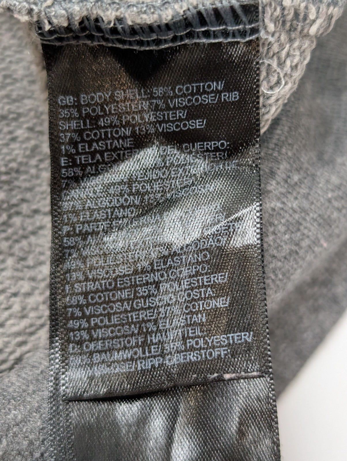 The North Face Sweat Col Rond Gris - Logo Brodé Manche - Taille L Femme