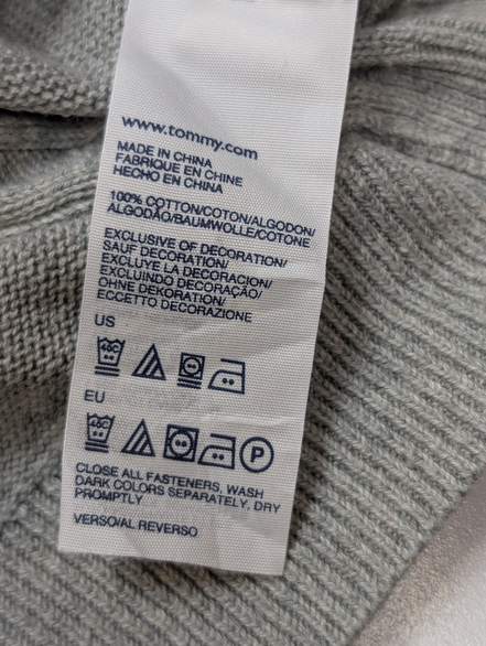 Gilet Zippé Tommy Hilfiger Femme Gris avec Écusson Brodé - Taille 2XL