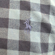 Chemise Ralph Lauren S Flanelle Bleue Carreaux Logo Bleu Manches Longues
