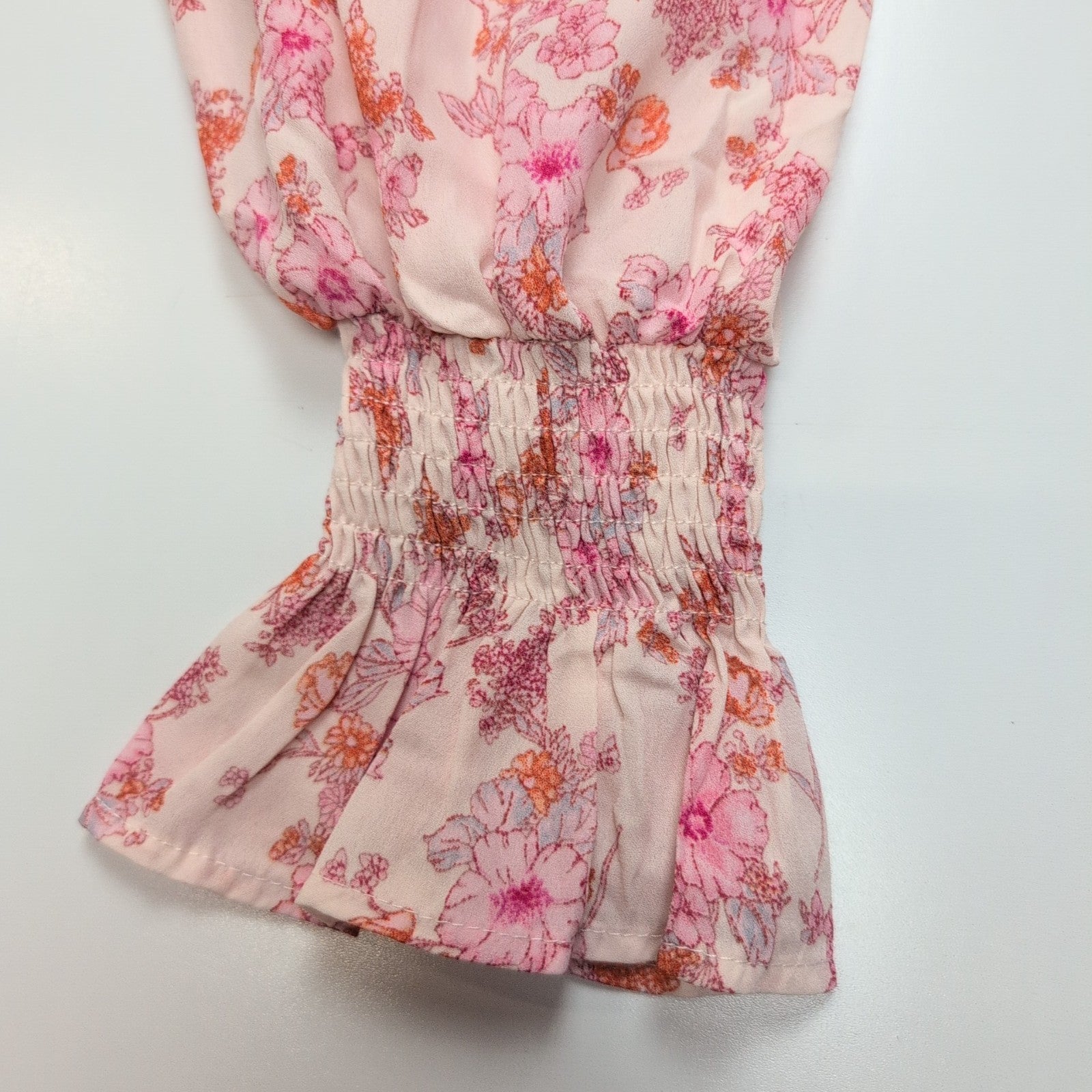 Chemisier Gentle Fawn Femme 2XL Fleuri Rose Manches Poète Neuf