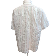 Chemise Lacoste 2XL rose pâle gaufrée manches courtes logo brodé