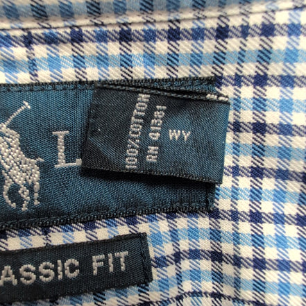 Chemise Ralph Lauren XL XXL Oxford Classic Fit Shirt Button Down Carreaux Bleu
