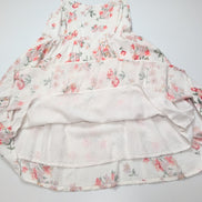 Robe d'été Fleurie Blanche Rose Viscose Bretelles Réglables Taille L