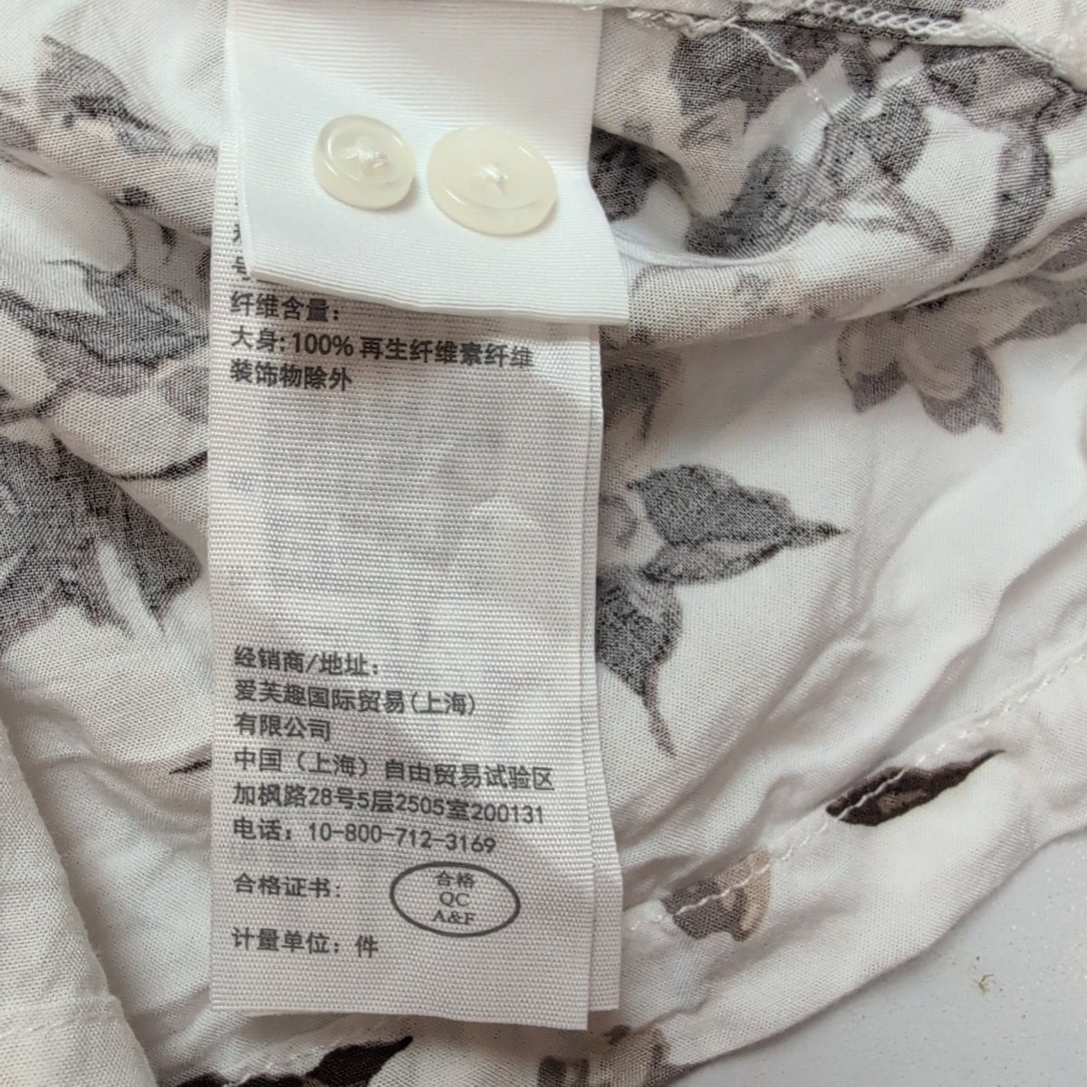 Chemise Hawaïenne Abercrombie & Fitch Viscose Blanc Floral M