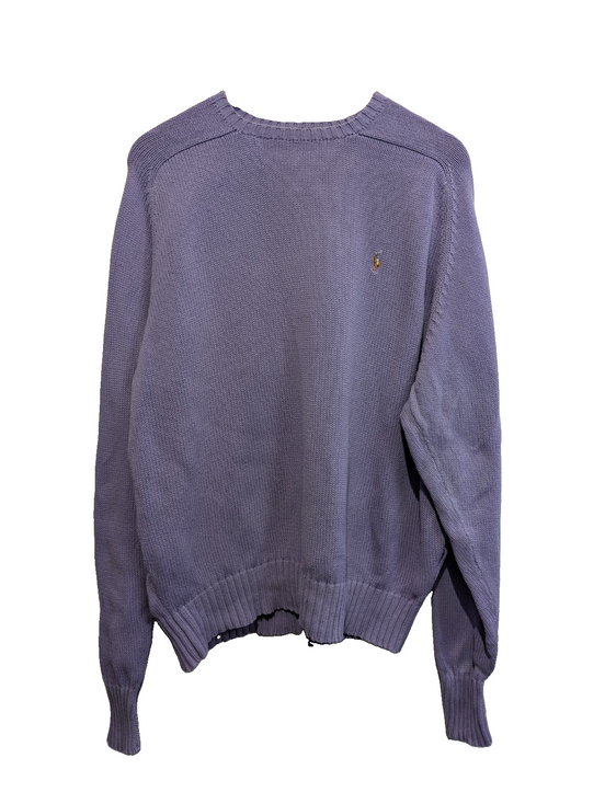Pull Polo by Ralph Lauren col rond lilas violet logo multicolore coton L