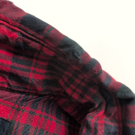 Chemise Ralph Lauren Big Shirt XL carreaux rouge noir logo marine manches longue